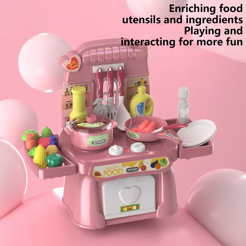 Juego De Juguetes De Cocina Q Children's Play Home, Simulado