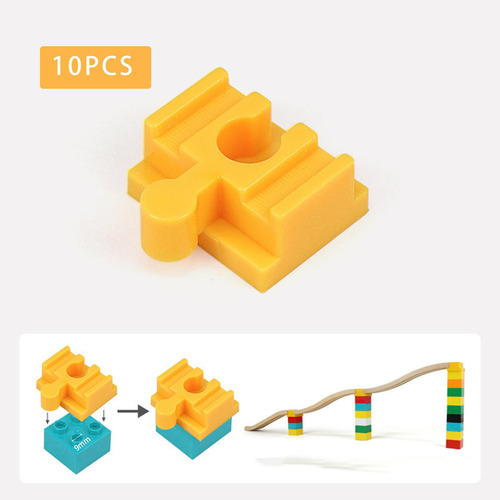 Adaptador De Trilho De De Madeira De 10 Peças, Amarelo