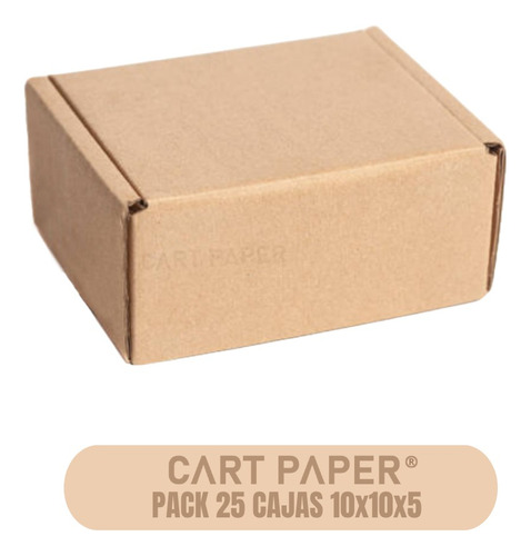 Cajas Cartón Autoarmable 10x10x5 /pack 25 Cajas/ Cart Paper