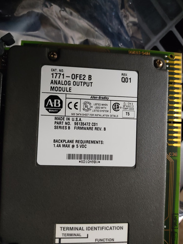 Tarjeta 1771-ofe2/b Salidas Analógicas 4-20 Ma Para Plc 5 (Usado)