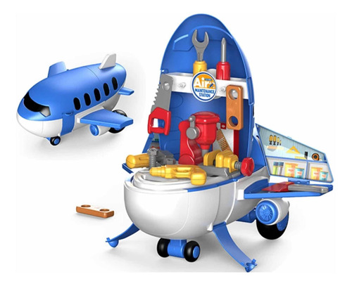 Set De Herramientas En Forma De Avión Armable, Juguete Niños