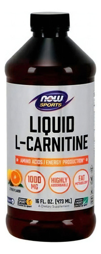 Carnitina Líquida - Now Sports - 473 ml Citrus Importado