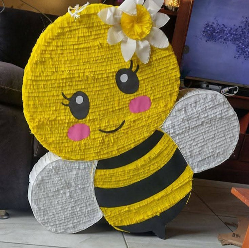 Piñata Cartón Arcoirispapel Colorido 1 Unidad Amarillo Abejita Abejita Mediana