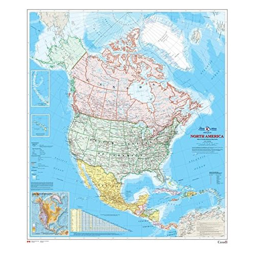 Mapa De América Del Norte, Atlas De Canadá, 34  X 39 ...