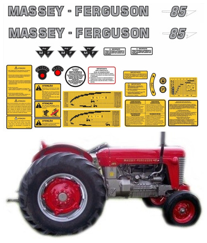 Kit Adesivos Trator Massey Ferguson 85 Ca-05464 Mq