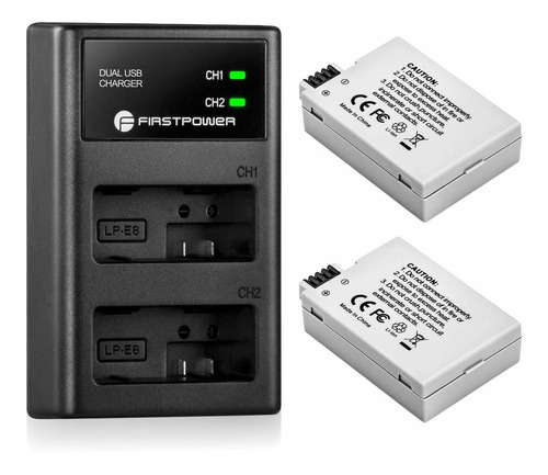 Firstpower Bateria Lp-e8 Cargador Usb Dual Para Canon Eo T2i