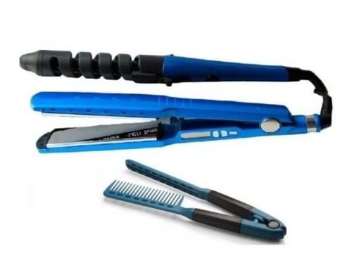 Combo Plancha De Cabello Nano Titanium+ Rizador+ Peine