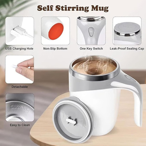 Taza Café Agitación Magnética Automática 380 Ml Recargable