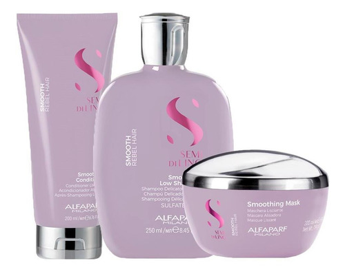 Kit Alfaparf Sdl Smooth - Sh 250ml + Cond 200ml + Másc 200ml