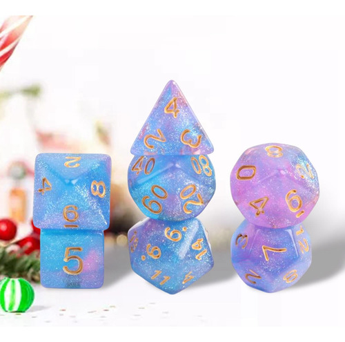 6 X 7 Uds. Juego De Dados Poliédricos Acrílicos J J J