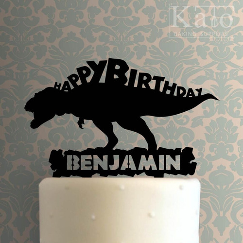 Cake Topper Adorno Torta Cumple De Dinosaurio Personalizado