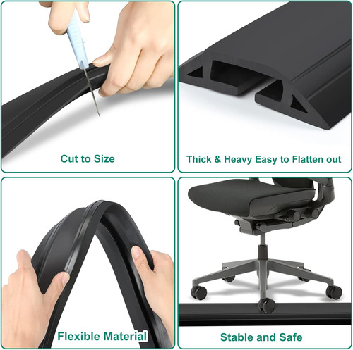 Funda De Cable De Piso De 6.5 Pies, Resistente Protecto...