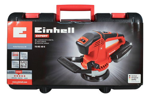 Lixadeira profissional roto orbital Einhell Expert TE-RS 40 E vermelha e preta 60Hz 400W