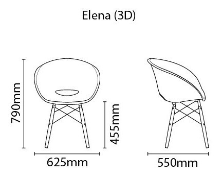 Sillón Elena Tramontina De Prolipropileno Blanca Con Base 3d