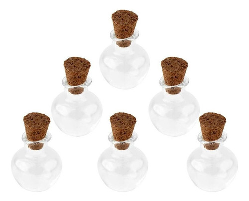 ) 6 Piezas De Botellas Y Tarros De Corcho De Vidrio.