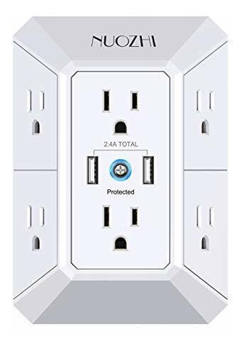 Cargador De Pared Usb, Protector De Popa, 6 Extensor 6ql4p