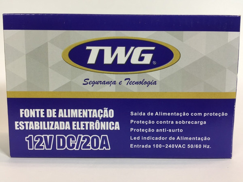 Imagem 6 de 7 de Fonte Chaveada 12v 20a Twg Entrada Bivolt - Tw 1220 Fg