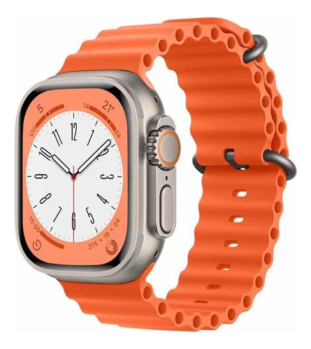 Reloj Smart Watch Ultra T800 Color de la caja Dorado oscuro Color de la malla Naranja Color del bisel Dorado oscuro Diseño de la malla Deportiva