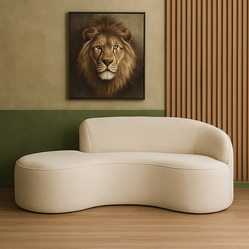 Sofá Curvo Braço Lado Direito Mavie Off White Sallar Home