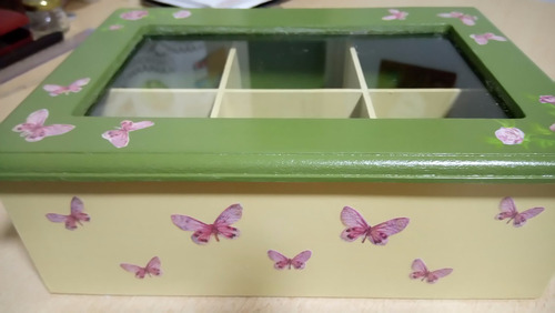 Caja Con Divisiones Alhajero Multiuso Pintado A Mano De Made