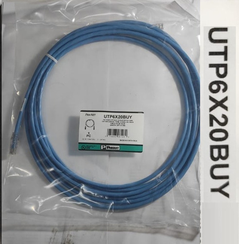 Patch Cord Panduit Utp6x20bu Cat6a Utp 6.1 Metros=20ft Azul 