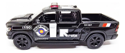 Kit 2 Miniatura Polícia Militar E Bombeiros - Dodge Ram 1/46 Cor Preto