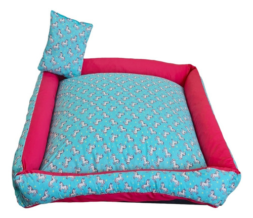 Cama Pet Luxo Impermeável 50x50x15 Cm Média Almofada E Zíper Cor Alice Desenho Estampado