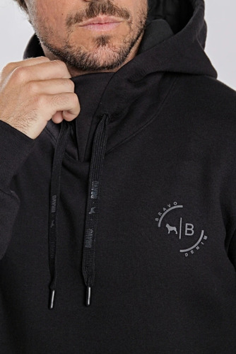 Buzo Cuelloalto C/capucha Negro, Hombre. Bravo J. T S Al 3xl