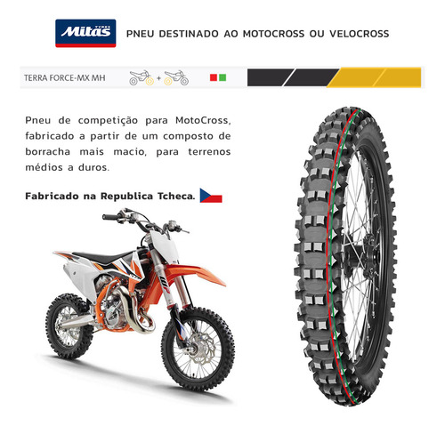 Par Pneu Mitas 60/100-14 80/100-12 Terraforce Mxmh Mini Moto