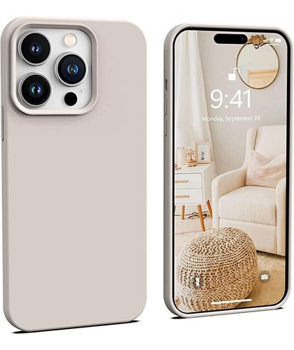 Funda Para iPhone 14 Pro Max De Silicona (gris Piedra)