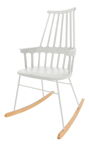 Silla Mecedora Escandinava Cecile - Desillas Estructura Blanco Asiento Blanco