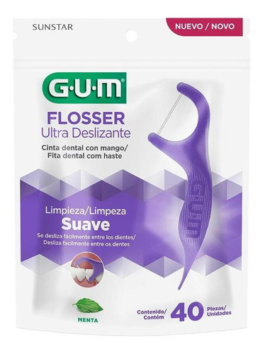 Gum Flosser Ultra Deslizante Menta 40un