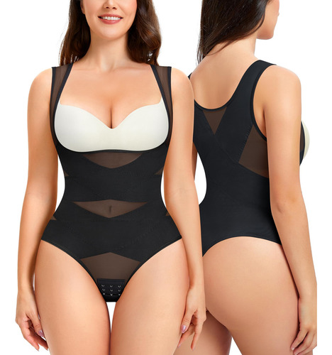 Beis Body Moldeador Control De Abdomen Tanga Busto Abierto