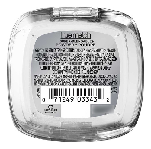 L'oréal Paris True Match - Base De Maquillaje En Polvo C3 Light Medium