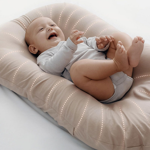 Almohada Y Funda Para Tumbona De Bebé Algodón Orgánico Rosa Rosado