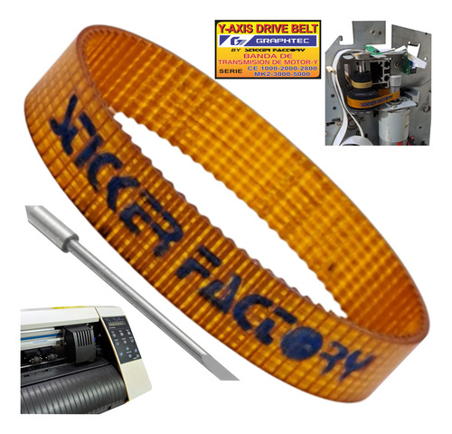 Banda Dentada Compat P/plot Graphtec Axis Y Drive Belt + Nav