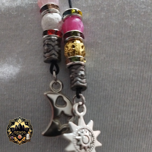 Collar Largo Eclipse Eterno Agata,volcanica,arbol Sol Y Luna Negro