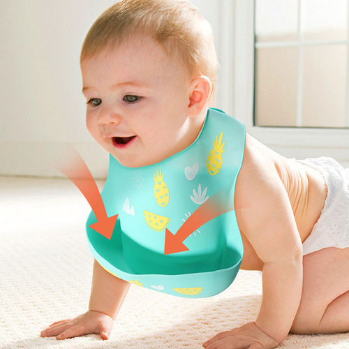 Bebê Babador De Silicone Gumy Com Pega Migalhas