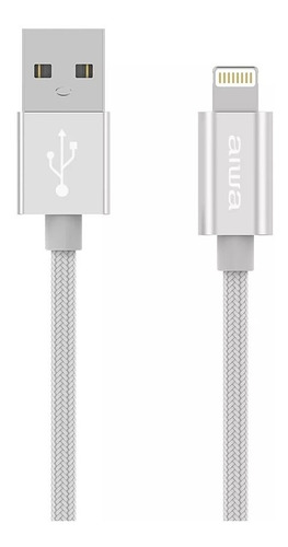 Cable Usb Para iPhone 1.5m Mfi Aiwa Silver / Tecnocenter