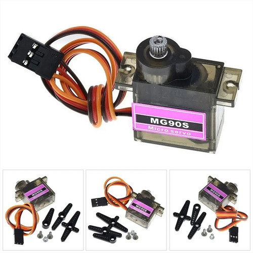 Mini Servo Motor Mg90s Con Engranaje Metal, 180°, Proyectos!
