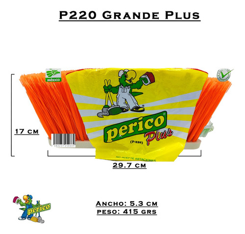 3 Escoba Vinilo Cepillo Grande Plus P220 Perico C Baston M