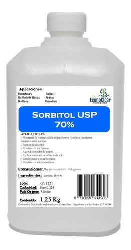 Sorbitol 70% Usp 1.25 Kg Mejor Calidad