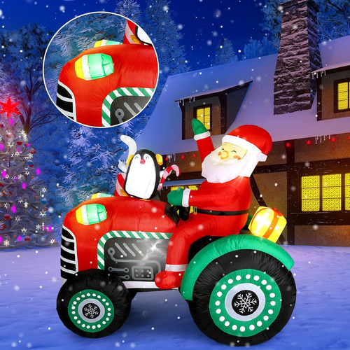 Retisee De 5 Pies De Altura Navidad Inflable Santa Claus Tra