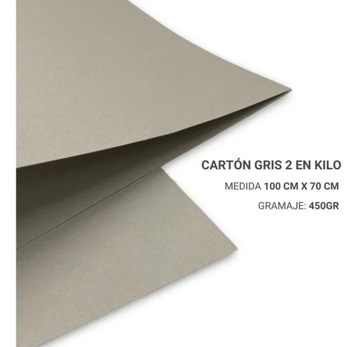 Cartón Gris 2 En Kilo 100x70cm