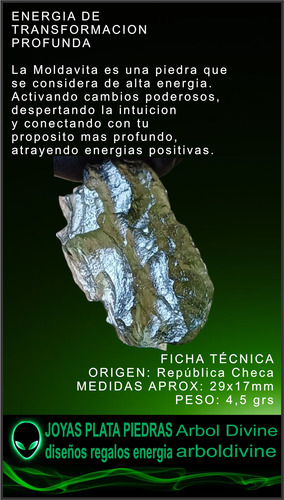 Moldavita Auténtica Piedra De Alta Vibración Arboldivine 22 Verde Musgo