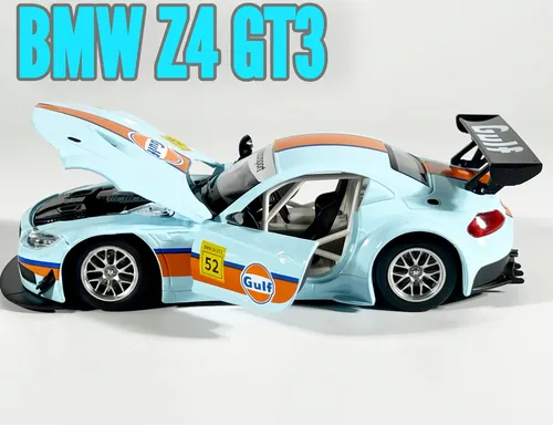 Miniatura Bmw Z4 Gt3 Gulf 1/24 Metal 18 Cm Acrílico E Base
