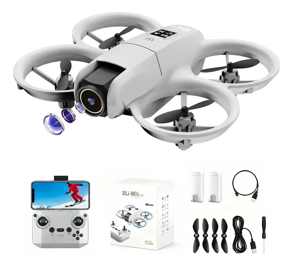 Dli Drone Mini Neo Com Câmera Uhd Para Iniciantes E Crianças Cinza
