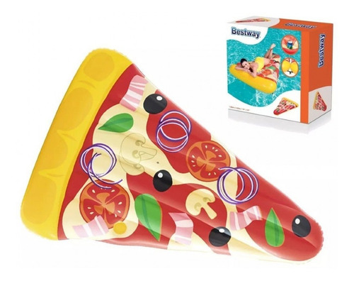 Imagen 3 de 4 de Colchoneta Inflable Pizza Bestway Pileta 188 X 130 Cm 44038