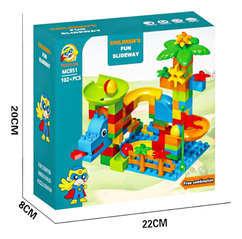 Juego Bloques Construccion Tobogan De Pelotas Didactico 102p