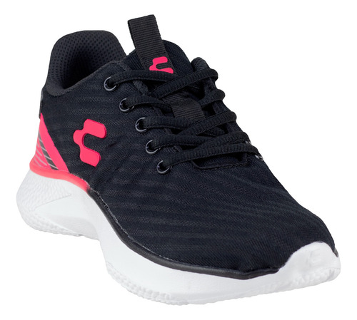 Tenis Charly Running Para Mujer Entrenamiento 1059555 Negro Rosa Suela Eva